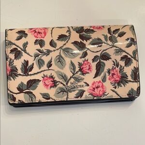 Coach Cream and Pink Floral Wallet